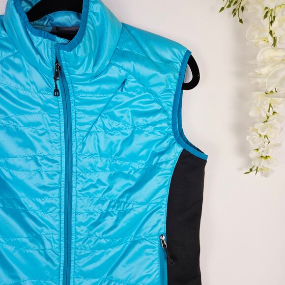 REI Primaloft Pertex Blue Quilted Vest Women Large Lightweight Outdoor Activity - Picture 3 of 10